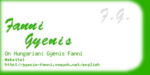 fanni gyenis business card